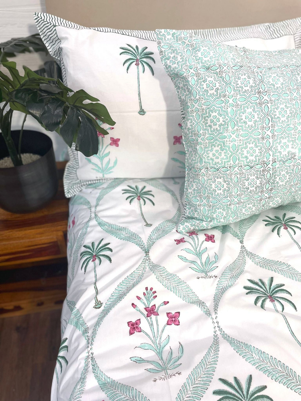 COTTON BEDSHEET, HAND Block Print Bedsheet with 2 Pillow Cover Bedroom Home Decor Tree Bedsheet Cotton Double For Indian Design Bedsheet