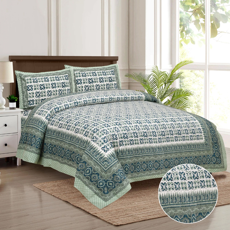 King Size Bedsheet. 90x108 inch approx. 1 Bedsheet 2 Pillow Covers.