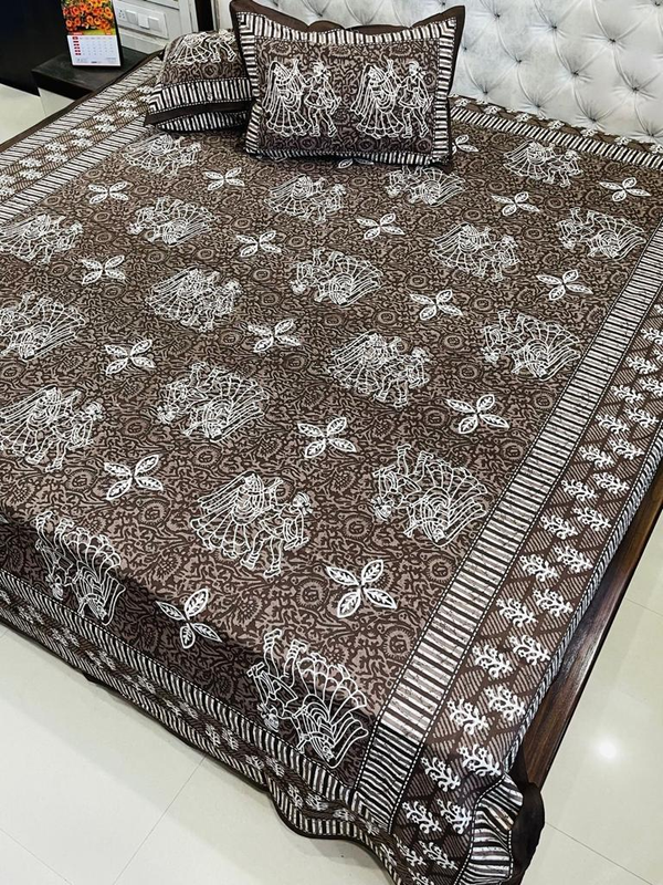 Bedsheets King Size with Pillow Covers (Daabu 008